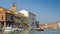 View of the colorful Venetian houses along the canal at the Islands of Murano in Venice