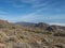 view of colorful volcanic scenic arid landscape of national park El Teide with lava rocks, mountains and vegetation at