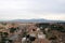 View of Colosseum and Roman Forum in Rome, Ilaly from monument of Vittorio Emanuele Vittoriano observation deck. Rome cityscape