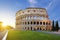 View of Colosseum in Rome at sunrise