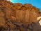 A view of coloured rock strata on thew walls of the Coloured Canyon near Nuweiba, Egypt