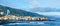 View of colourful houses of Punta Brava from beach Jardin in Puerto de la Cruz, Tenerife, Canary Islands, Spain