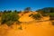 View of the Colourful Ochres of the French Provencal Colorado in Rustrel France