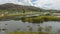 View of the Colta Lagoon located near the city of Riobamba, capital of the province of Chimborazo