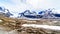 View of the Columbia Icefields in Jasper National Park, Alberta, Canada at spring time