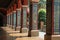 View of columns of the first cloister of the Santo Domingo convent