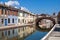 View of Comacchio. Emilia-Romagna. Italy.