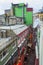 View of commercial alleyway with shops and warehouses Istanbul Turkey