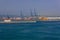 View of the commercial port of Tarragona in Spain