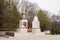 A view of the common grave of Soviet soldiers and civilians in the village of Sukko, who died figh