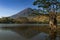 View of the Concepcion Volcano and its reflection on the water in the Ometepe Island, Nicaragua