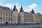 View of the Conciergerie castle in Paris, France.