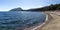 View of the concrete embankment at the Cape Plaka Utes-Karasan