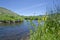 A view of the cool calm flowing creek in the utah mountains