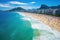 View of Copacabana beach in Rio de Janeiro, Brazil, Copacabana beach in Rio de Janeiro, Brazil. Copacabana beach is the most