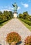 View of copper Saint Carlone Borromeo statue, Arona, Piedmont, Italy