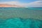View on Coral reef in the Sinai coastline Red Sea.