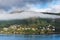 View of Corral, a small town in the river mouth of Valdivia River, Chile