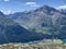 View from Corvatsch mountain, Engadin, GraubÃ¼nden, Switzerland