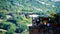 View of a countryside landscape in Umbria with a balcony