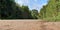 View on county roads and pathways on a sunny summer day in northern germany