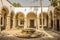 View of a courtyard of the cultural Institute Cabanas in Mexico