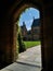 A view of the courtyard outside a portico of the University of Sydney