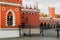 View into the courtyard of Petroff Palace, Moscow, Russia.