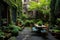 View of a cozy balcony or terrace full of green plants. Home gardening concept.