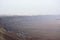 view of the crater from the rock. National park HaMakhtesh Mitzpe Ramon. Unique relief geological erosion land form. Negev,Israel