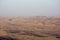 view of the crater from the rock. National park HaMakhtesh Mitzpe Ramon. Unique relief geological erosion land form. Negev,Israel