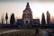 View of the Crespi d`Adda mausoleum and cemetery