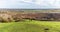 A view from Croft Hill past Croft Quarry towards Huncote, Leicestershire, UK