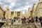 View of the crowds of tourists photographed at the Propylaea in the Acropolis in Athens