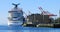 View of of Cruise ship docked in Halifax, Nova Scotia harbour