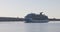 View of of Cruise ship sailing into Halifax, Nova Scotia harbour 4K