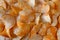 View of crunchy tapioca chips which is a famous indian savory. Crispy tapioca sticks with spices