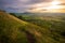 View from Csobanc at the sunset time in Balaton Highlands, Hungary