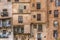 View at the Cuenca Hanging Houses, Casas Colgadas, iconic architecture on Cuenca city