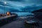 View on Cuillin Hills during late sunset/night from a small village Elgol, located in Isle of Skye