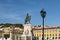 View of the D. Jose Statue at the Comercio Square Praca do Comercio in the city of Lisbon
