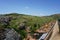 A view from the dam at lake Jed Johnson Wichita Mountains wildlife refuge in Lawton Oklahoma