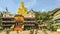 View of the Dambulla cave temple, also known as the Golden Temple.