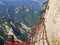 View from The Danger trail of Mount Huashan, China.