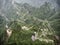 A view of the dangerous 99 curves at the Tongtian Road to Tianmen Mountain, The Heaven`s Gate at Zhangjiagie, Hunan Province, Ch