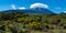 View on dangerous active stratovolcano Mount Etna on east coast of island Sicily, Italy