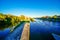 View of the Danube and the landscape in the city of Regensburg