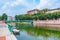 View of Darsena del Naviglio channel in center of Milano, Italy