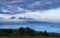 View at dawn of the islands Kahoolawe and Molokini from Maui