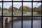 View from De Haar Castle on the access bridge and the large courtyard